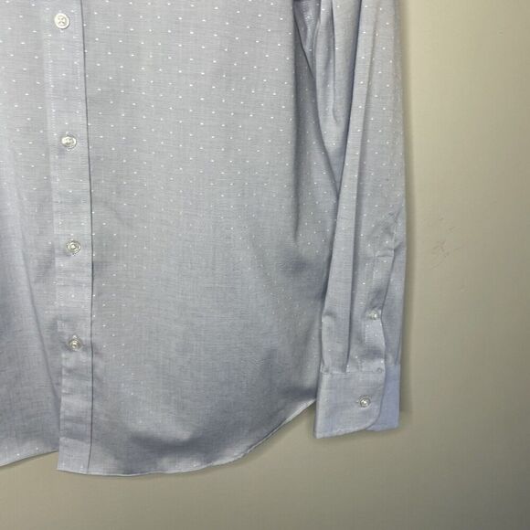 J.CREW Dress Shirt Mens XL Slim Blue Dot Button Up Point Collar BV488 - Picture 5 of 13